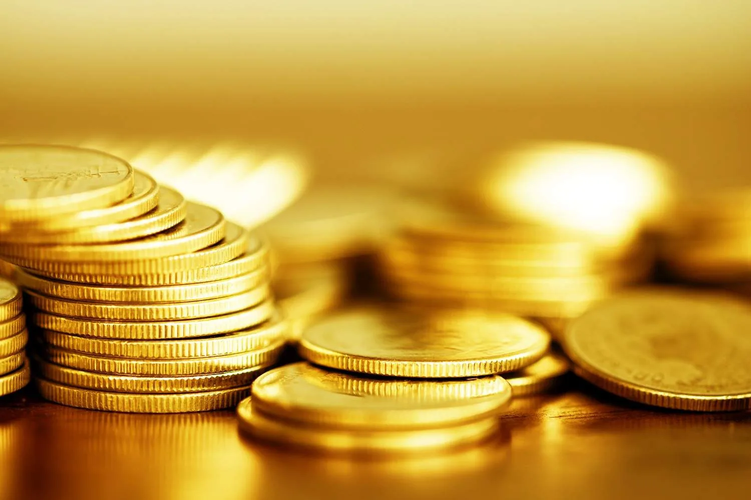 Stacked gold coins